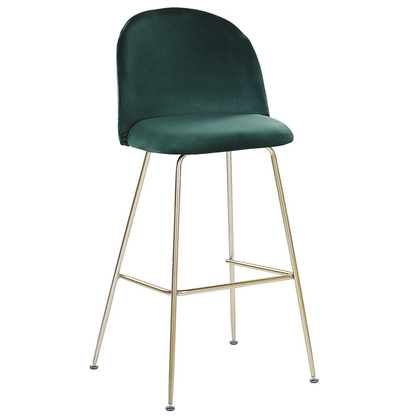 Design Bar Chairs Set Of 2 Counter Height Green Velvet