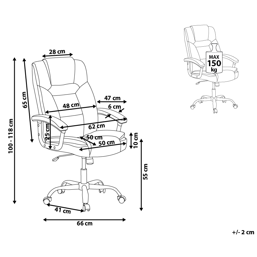 Office Executive Chair Light Beige Faux Leather