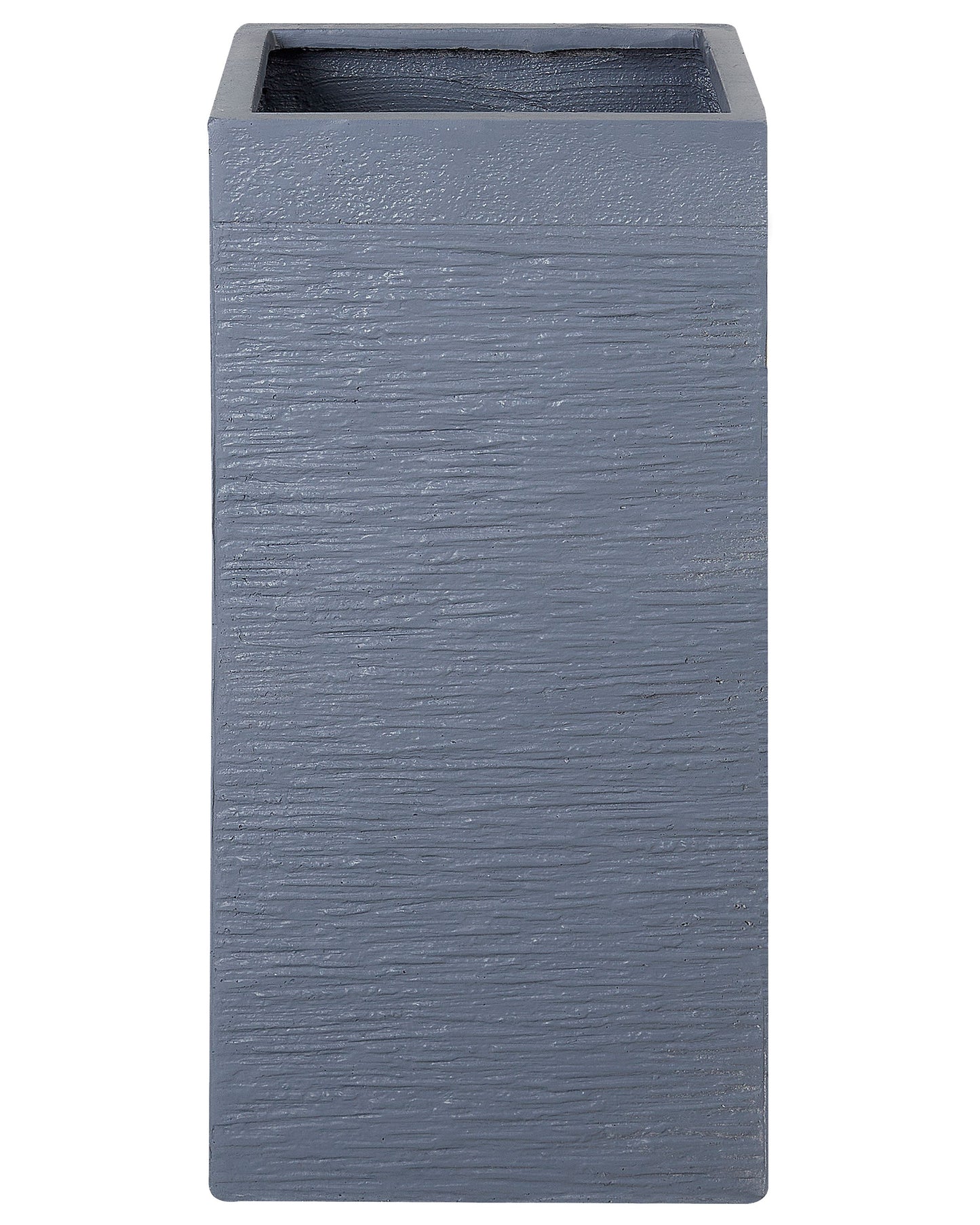 Dark Grey Fibre Clay Tall Square Plant Pot