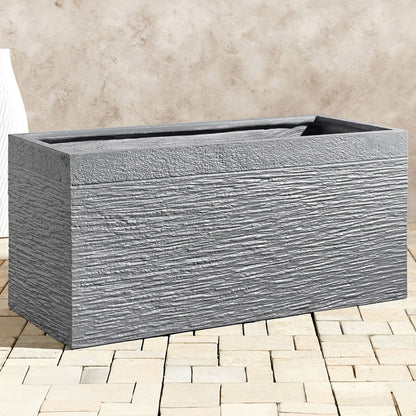 Grey Fibre Clay Plant Pot Rectangular Planter 80 x 37 x 38cm