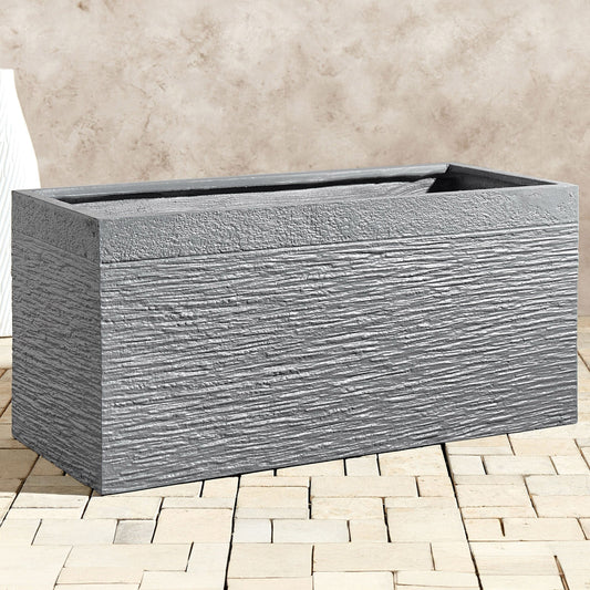 Grey Fibre Clay Plant Pot Rectangular Planter 80 x 37 x 38cm