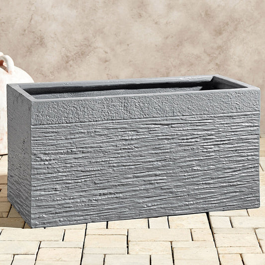 Grey Fibre Clay Plant Pot 60 x 29 x 30 Rectangular Indoor Outdoor