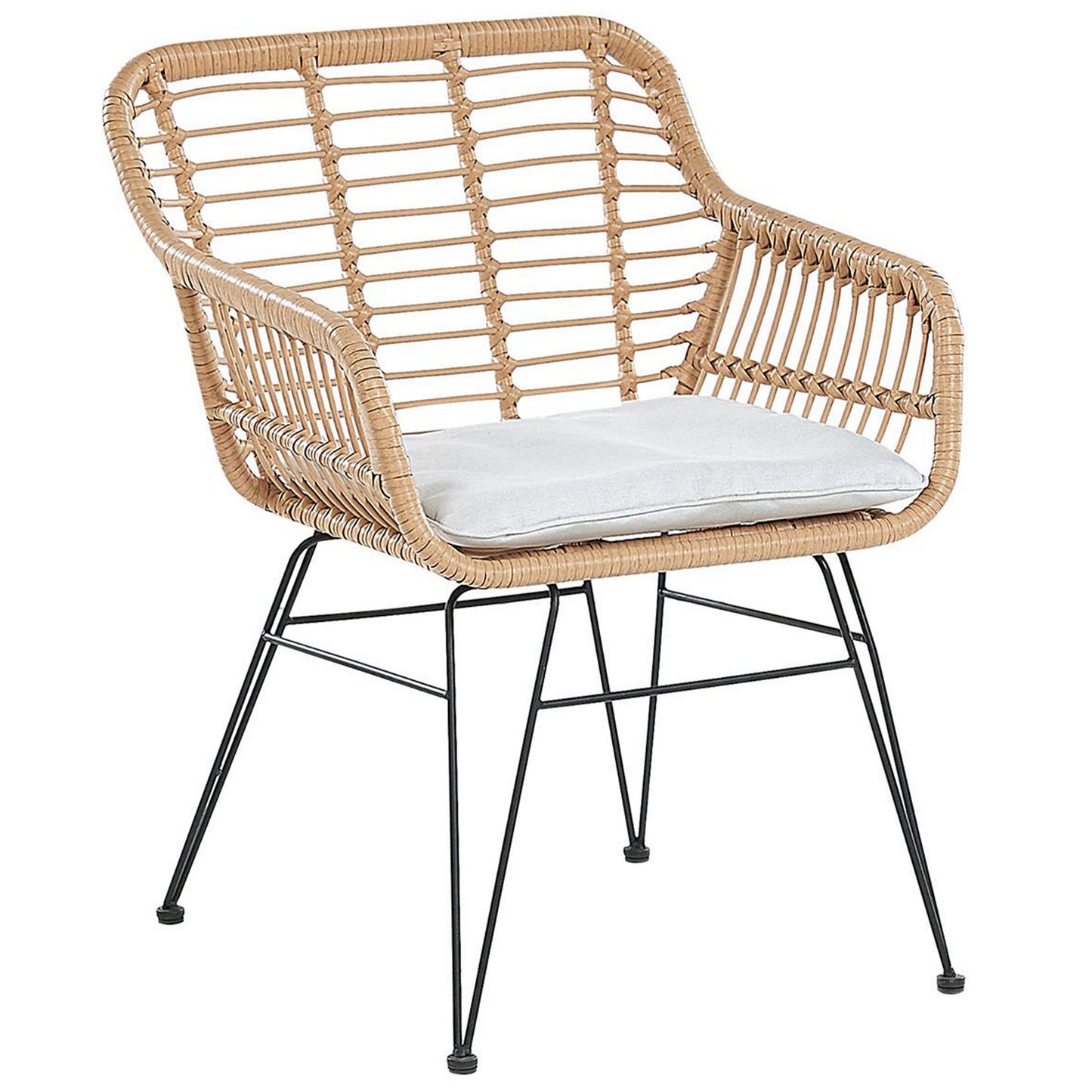 Bistro Set Faux Rattan Outdoor 2 Seater Grey Cushions