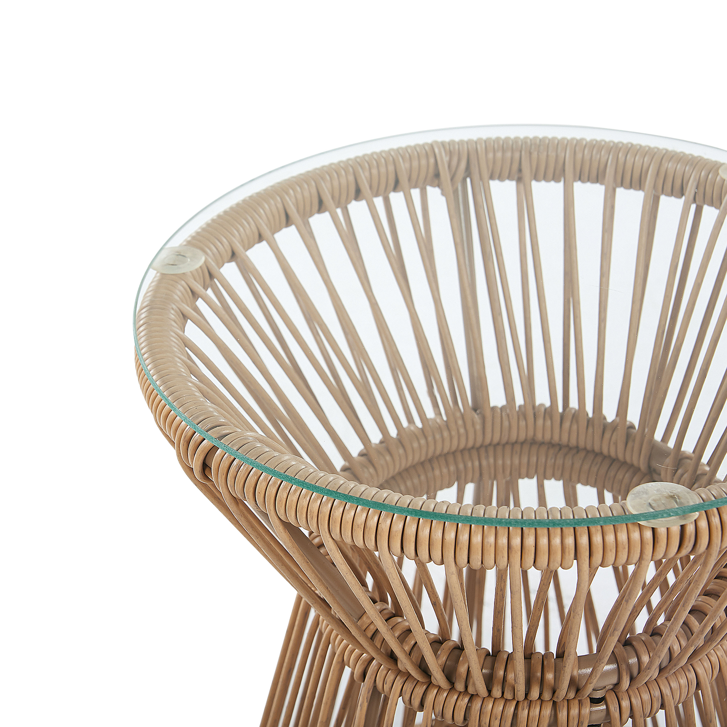 Bistro Set Faux Rattan Outdoor 2 Seater Grey Cushions