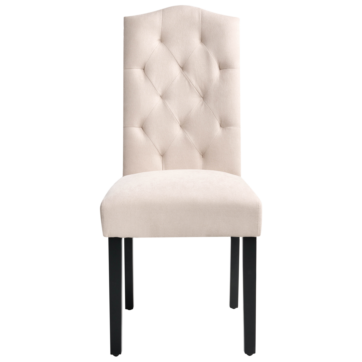 Velvet Dining Chairs Set Of 2 Light Beige Black Wood Legs