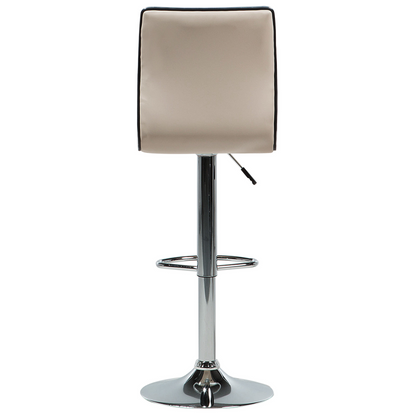 Beige Faux Leather Bar Chairs Set of 2 Counter Height