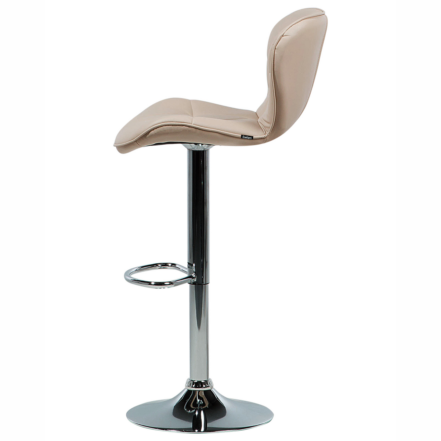 Living Set of 2 Beige Faux Leather Swivel Adjustable Bar Stools