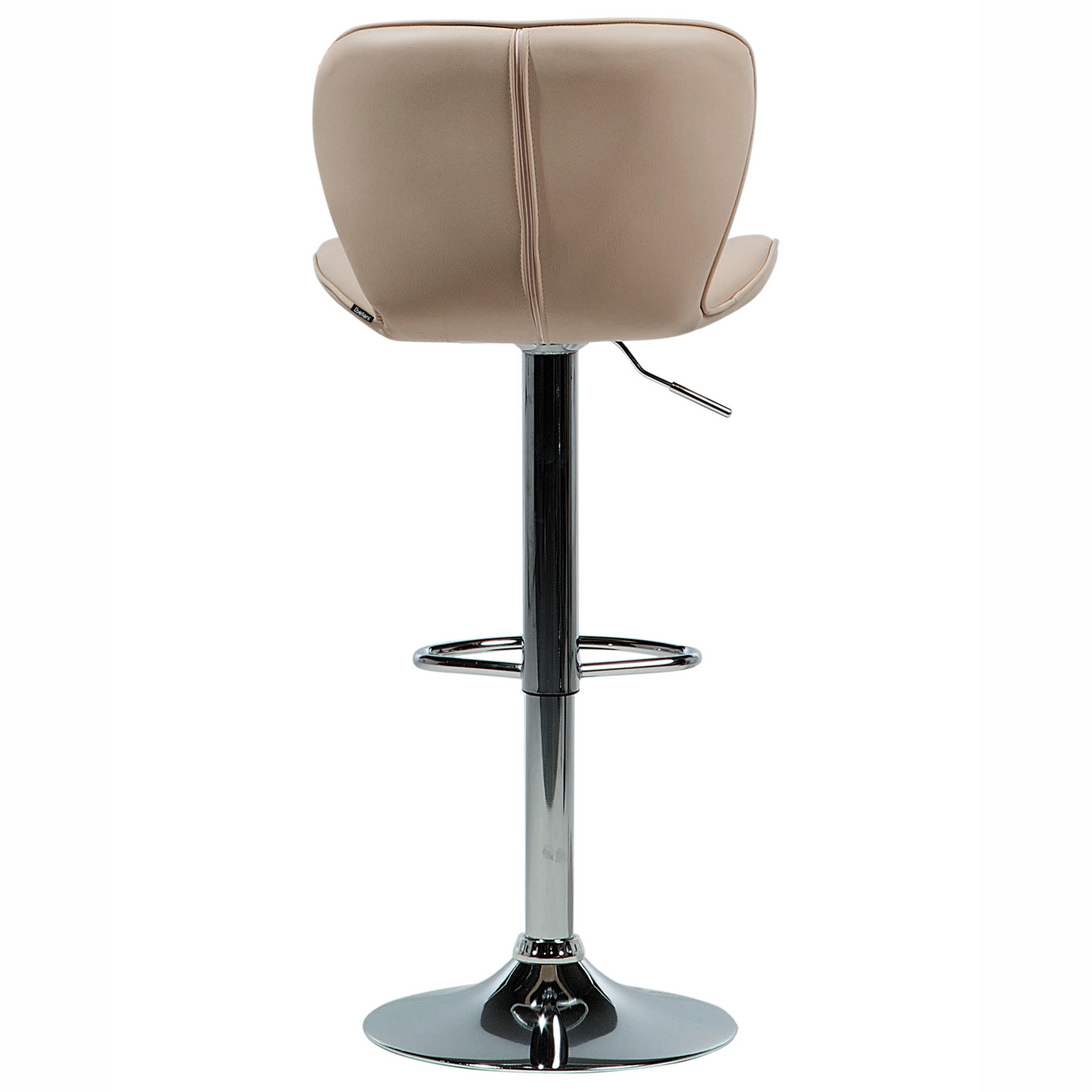 Living Set of 2 Beige Faux Leather Swivel Adjustable Bar Stools