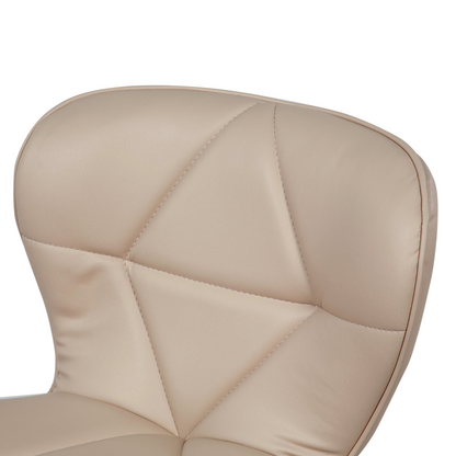 Living Set of 2 Beige Faux Leather Swivel Adjustable Bar Stools