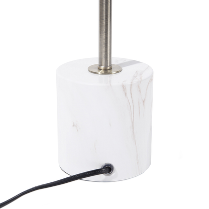 Brass Table Lamp With Diamond Cage Shade Marble Base