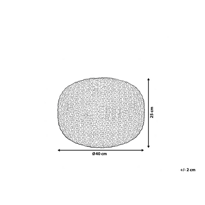 Dark Grey Knitted Pouf Ottoman 40 x 25cm Footstool