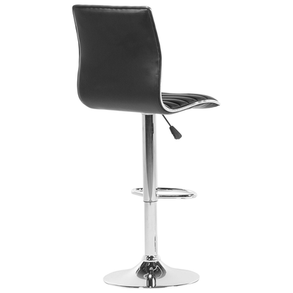 Elara Home Bar Chair Set Of 2 Black Faux Leather Seats With Silver Chrome Frames Counter Height Swivel Adjustable