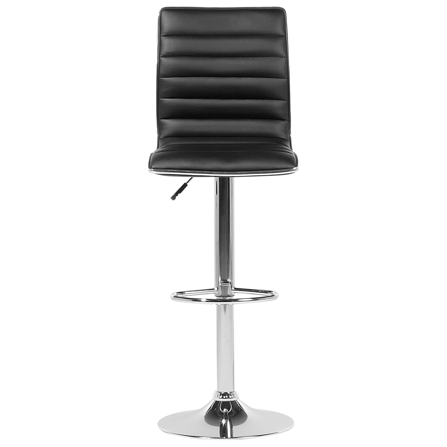 Elara Home Bar Chair Set Of 2 Black Faux Leather Seats With Silver Chrome Frames Counter Height Swivel Adjustable