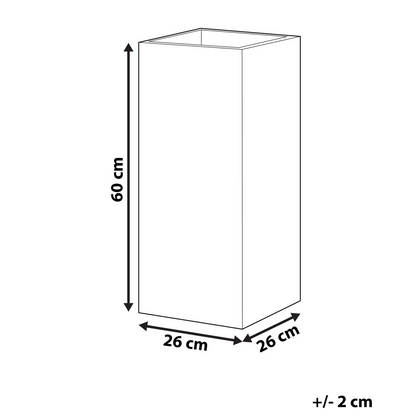 Tall Clay Flower Plant Pot 26 x 26 x 60cm UV Resistant Light Beige Garden Planter