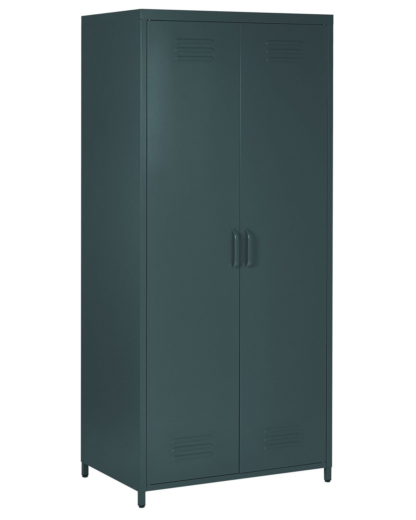 Storage Cabinet Industrial Grey Steel 2 Doors 4 Shelves