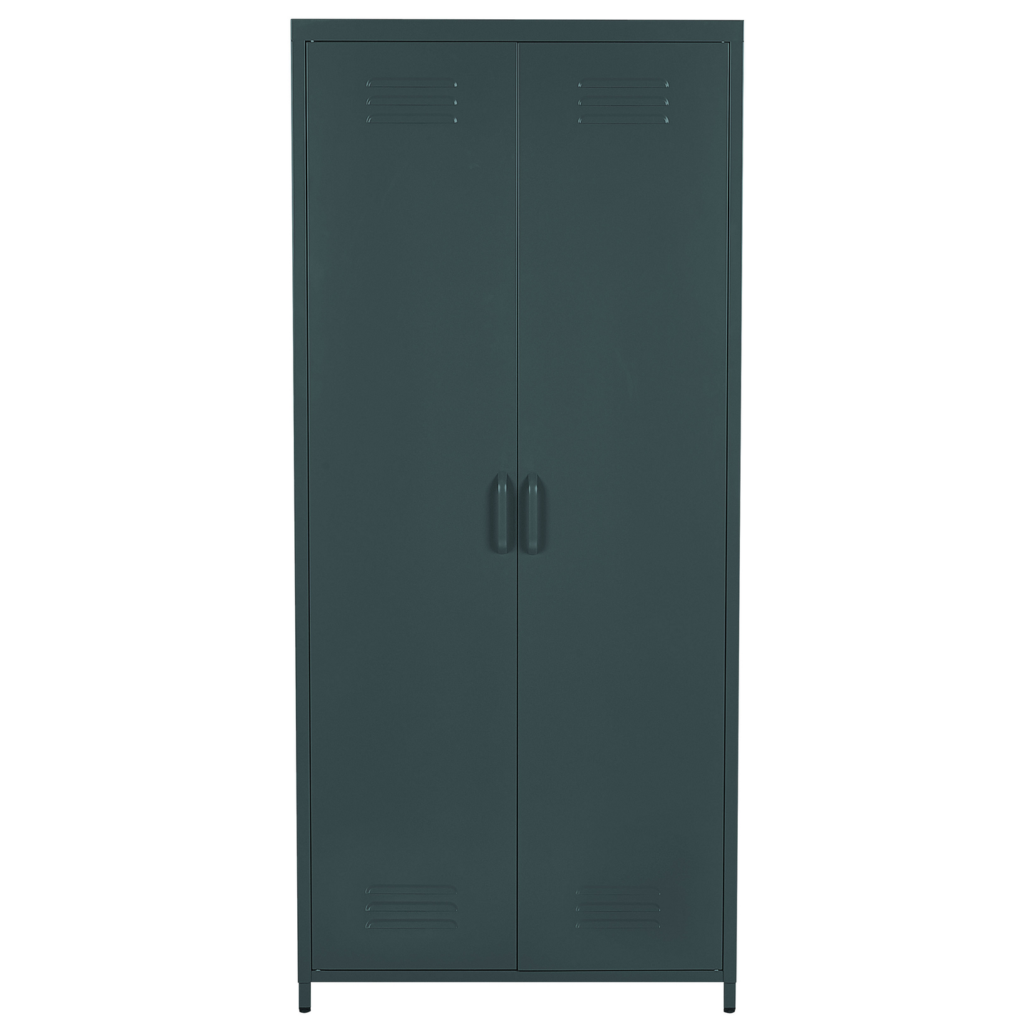 Storage Cabinet Industrial Grey Steel 2 Doors 4 Shelves