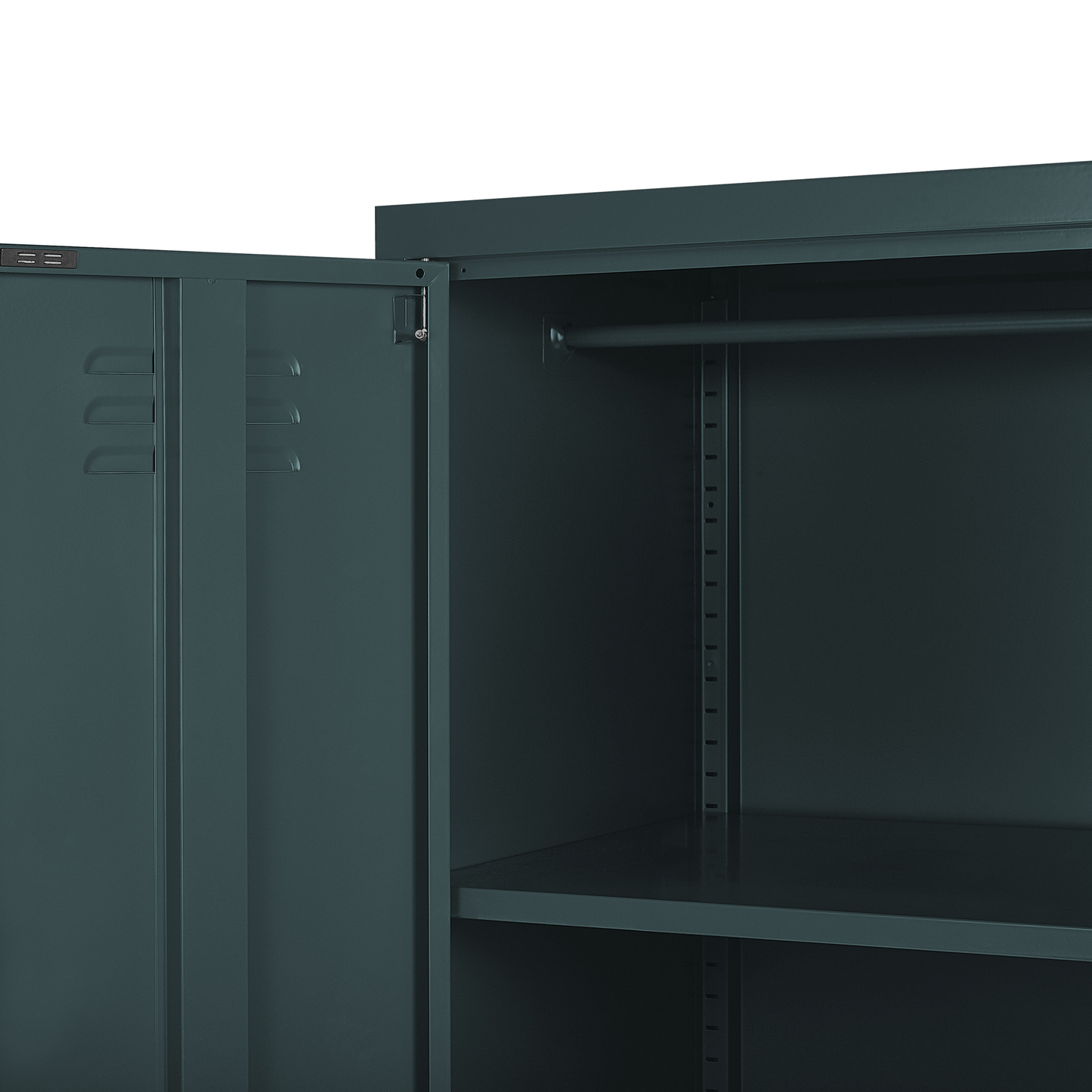 Storage Cabinet Industrial Grey Steel 2 Doors 4 Shelves