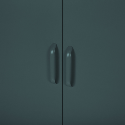 Storage Cabinet Industrial Grey Steel 2 Doors 4 Shelves