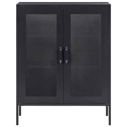 Acme Black Metal Office Cabinet 2 Door Locking With Keys