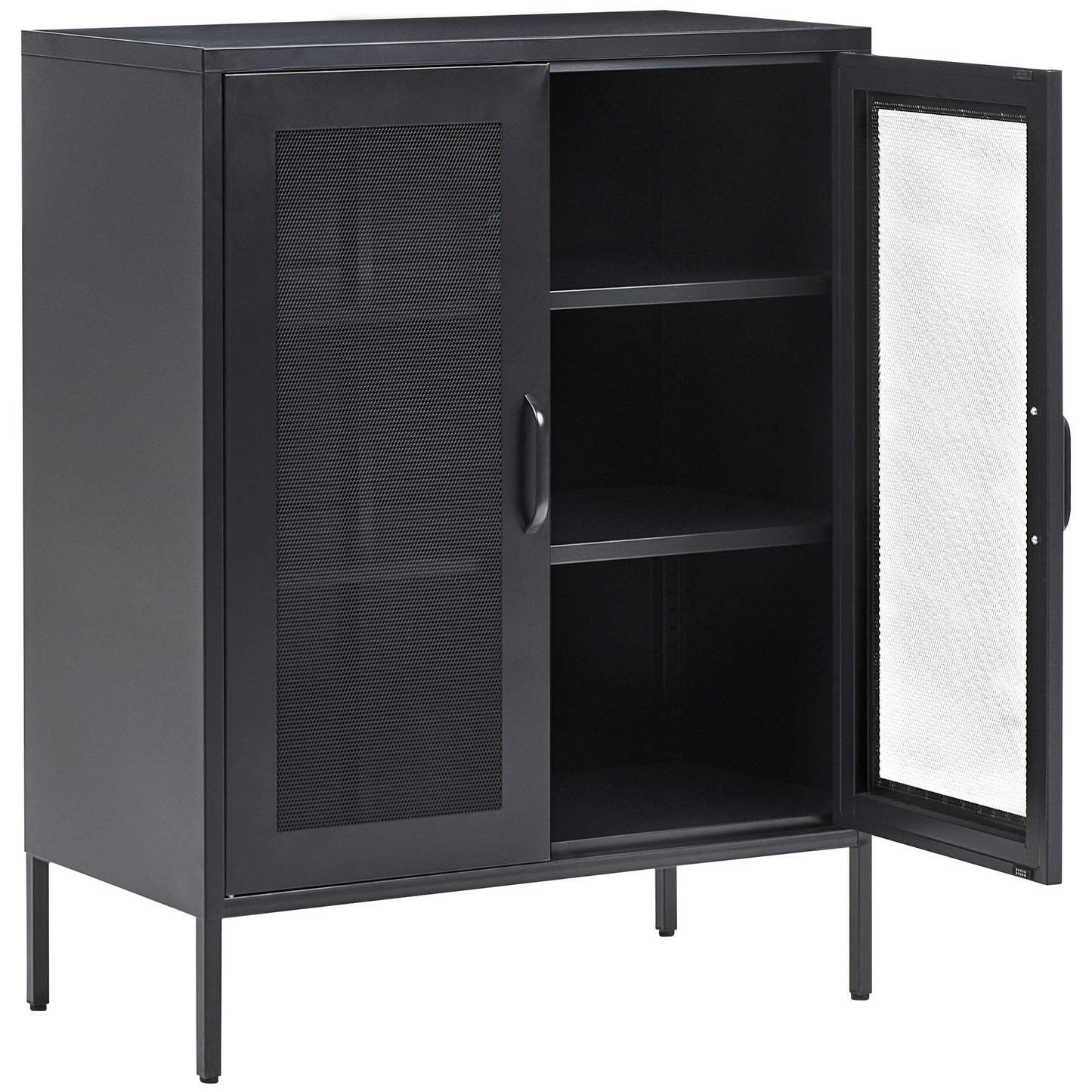 Acme Black Metal Office Cabinet 2 Door Locking With Keys