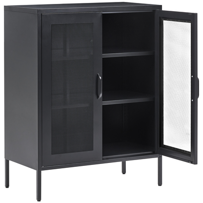 Acme Black Metal Office Cabinet 2 Door Locking With Keys