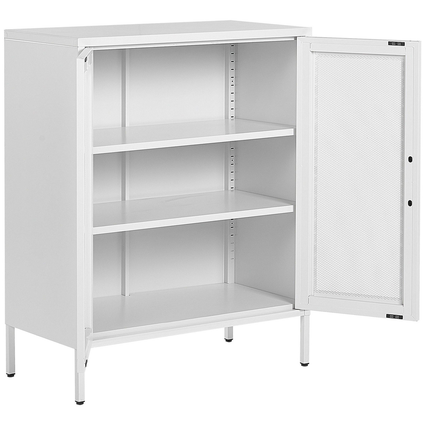 Industrial 2 Door White Steel Sideboard For Home Office