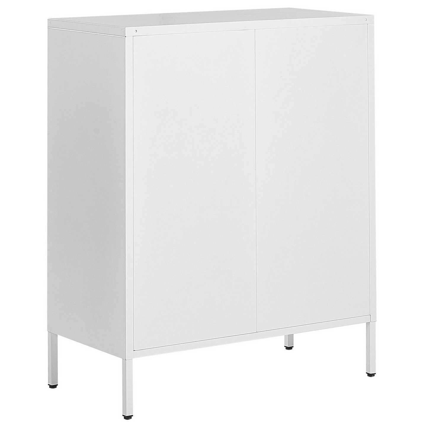Industrial 2 Door White Steel Sideboard For Home Office
