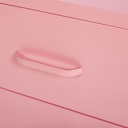 Home Pink Steel Bedside Table With 2 Drawers