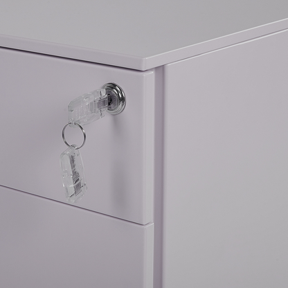 Office Storage Unit Grey Steel Castors 3 Drawers Key Locked Industrial Design