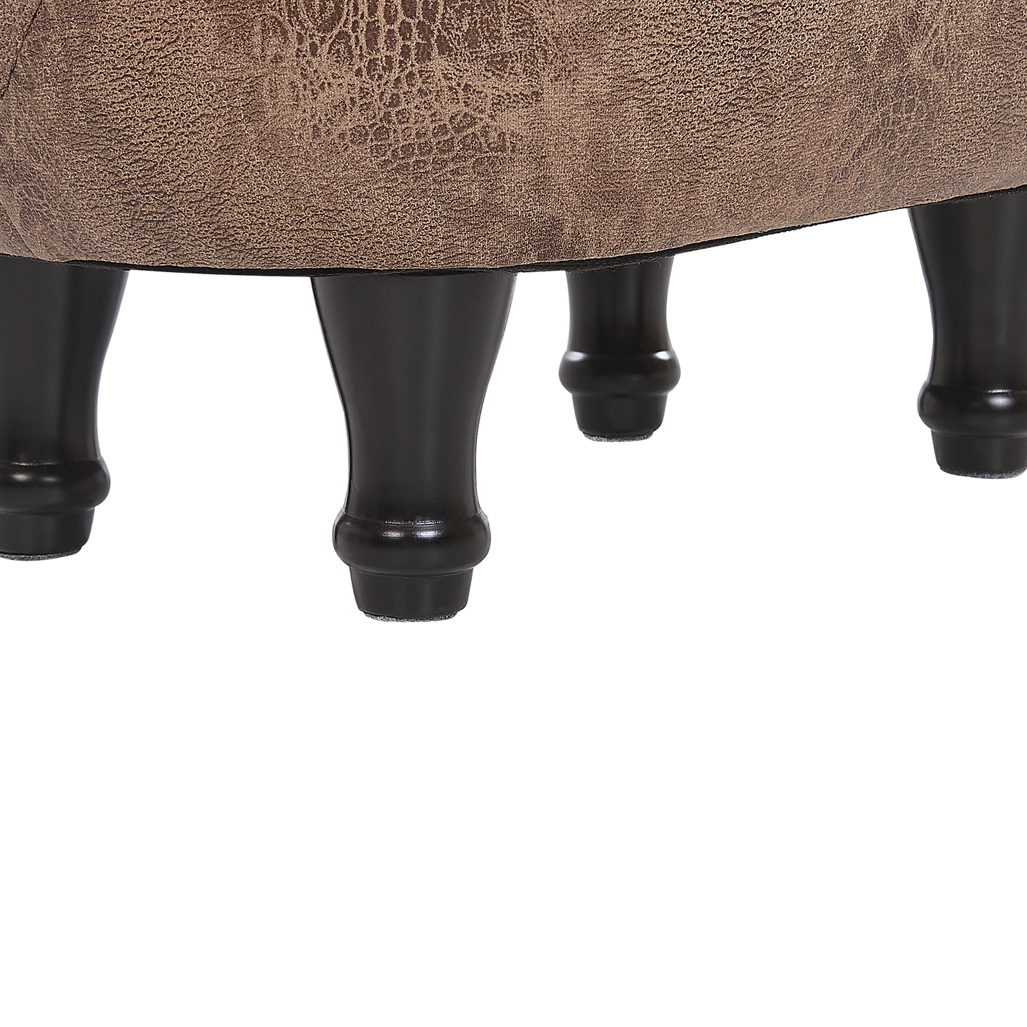 Kids Animal Horse Stool Brown Fabric Leather Look Footstool With Wooden Legs