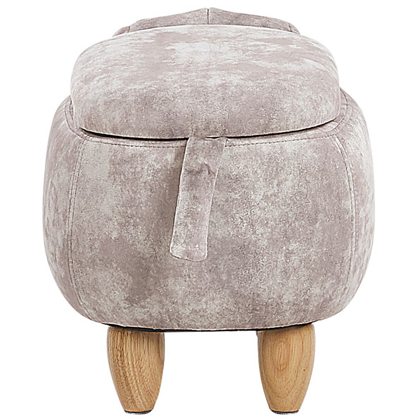 Beige Kids Animal Stool With Storage Footstool Wooden Legs