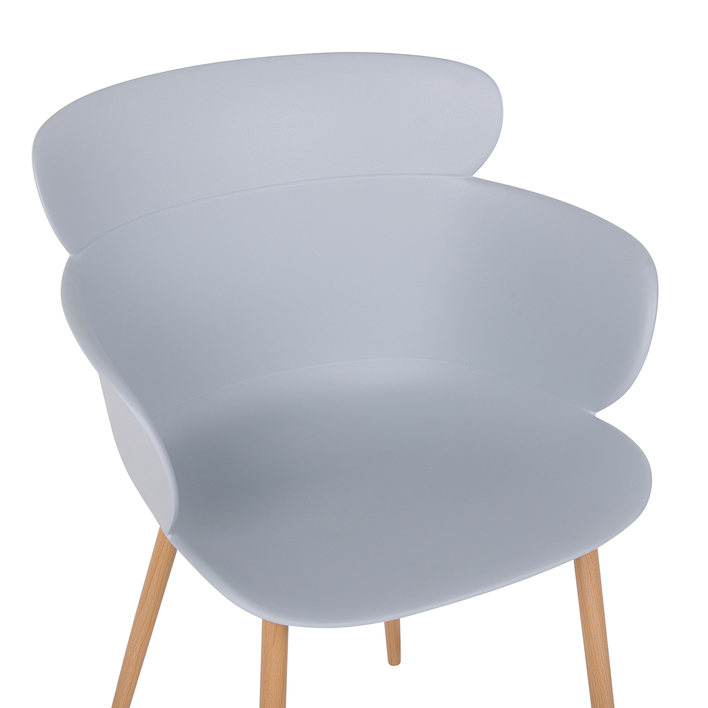 Grey Dining Chairs Set of 2 With Ergonomic Back and Metal Legs