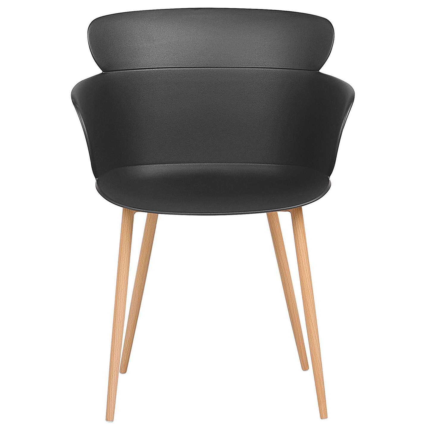 Black Dining Chairs Set Of 2 With Ergonomic Back And Metal Legs