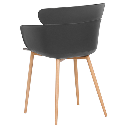 Black Dining Chairs Set Of 2 With Ergonomic Back And Metal Legs