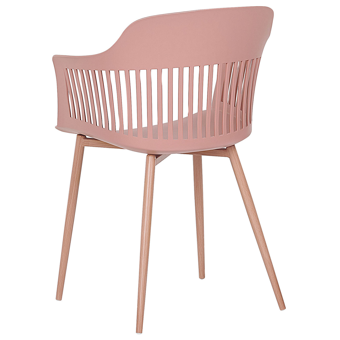Pink Dining Chairs Set Of 2 Open-Back Modern Metal Legs