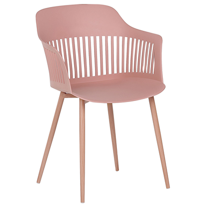 Pink Dining Chairs Set Of 2 Open-Back Modern Metal Legs