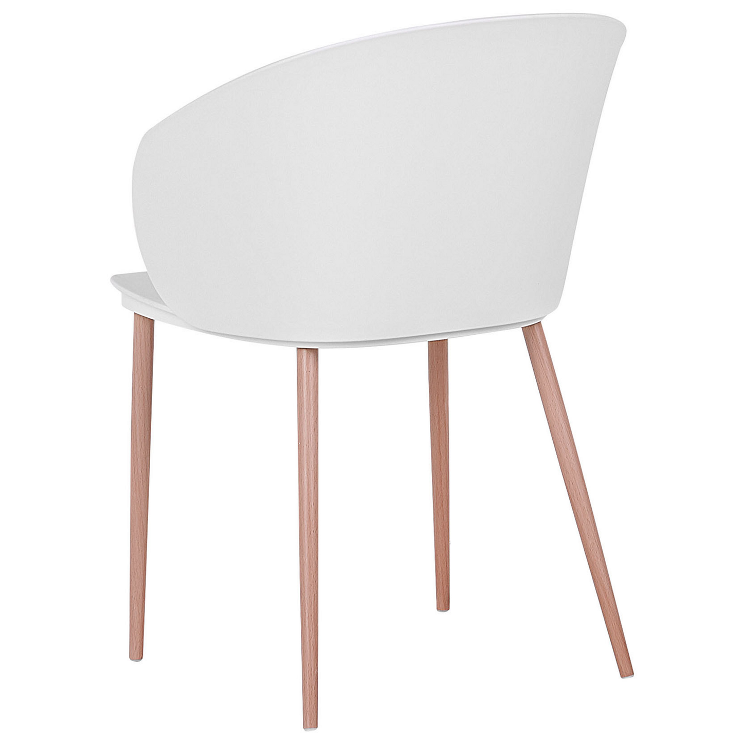 Dining Chairs Set of 2 White Synthetic Material Metal Legs