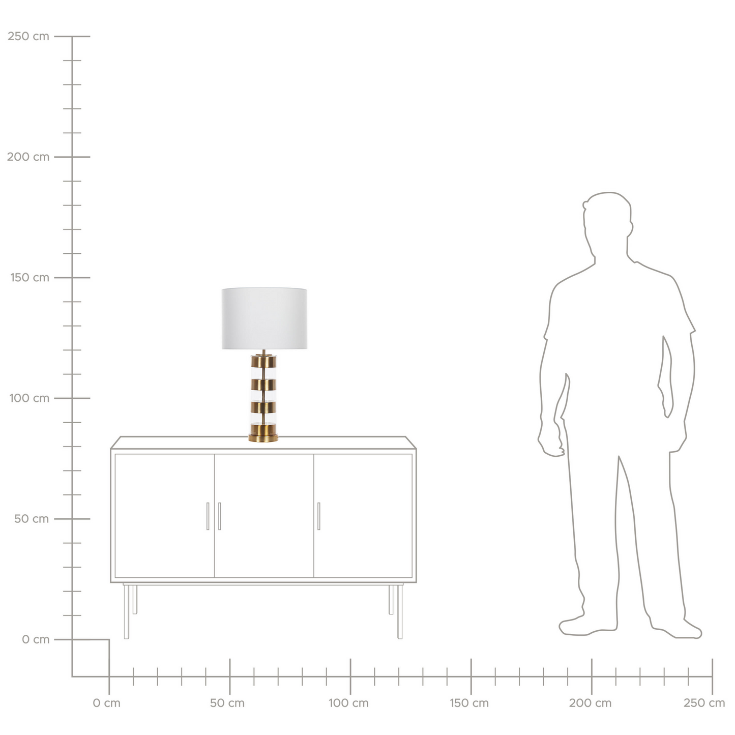 Table Lamp Gold Glass Base With White Drum Shade