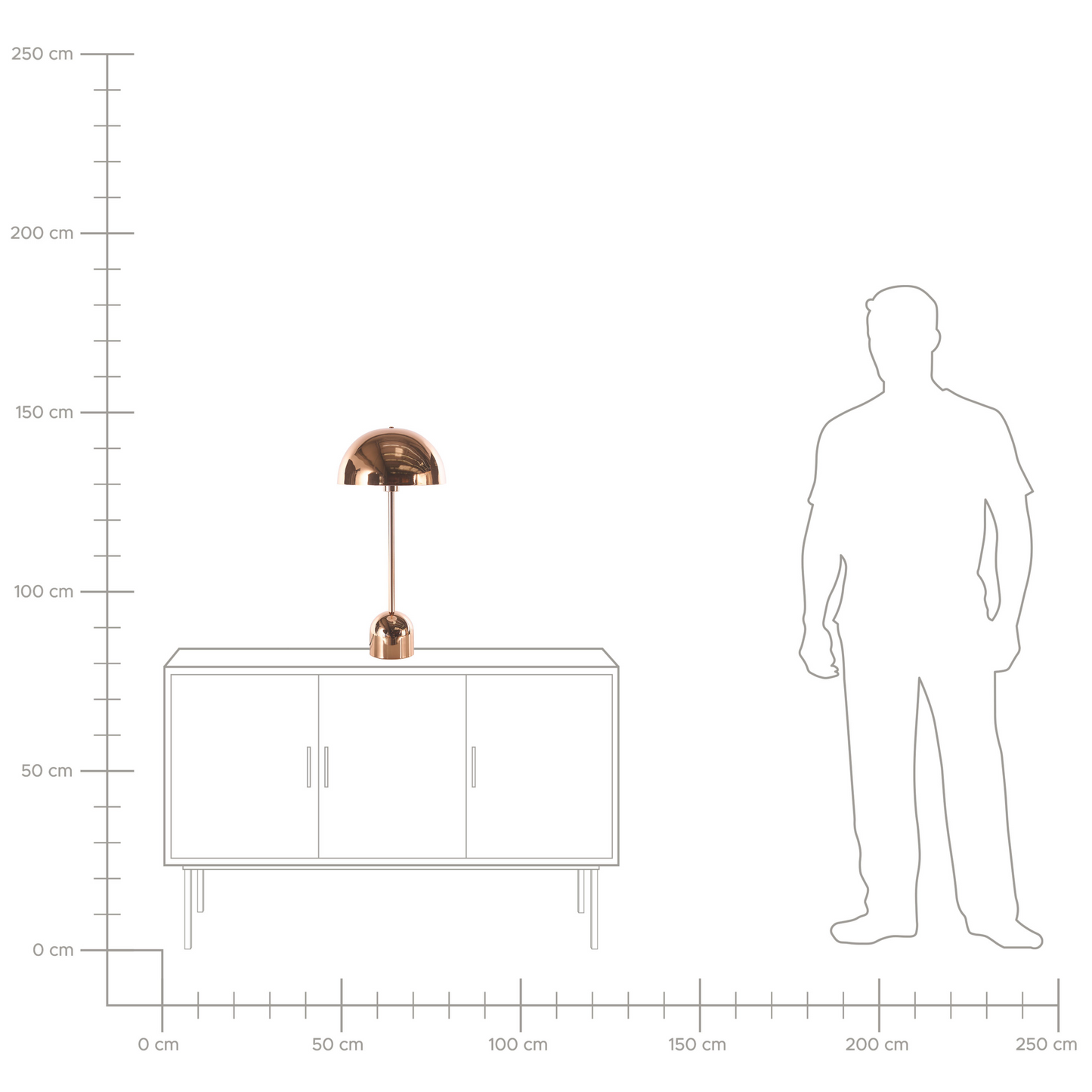 Table Lamp With Glossy Copper Round Shade And Sleek Metal Base For Modern Interiors