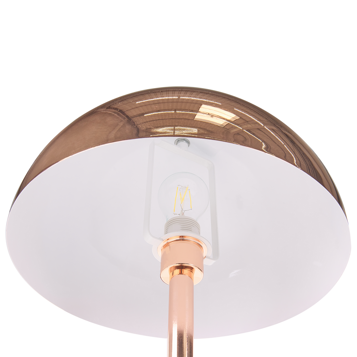 Copper Floor Lamp 158cm Glossy Round Shade