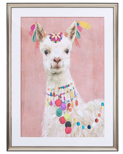 Lama Studio Framed Wall Art Print Pink Brass Frame 60 X 80cm Passe Partout for Kids Room Boho