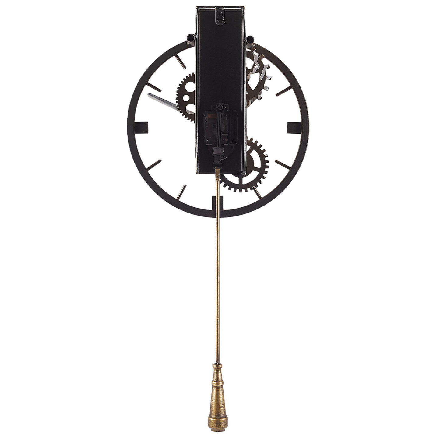Living Gold Iron Frame Distressed Wall Pendulum Clock 30cm