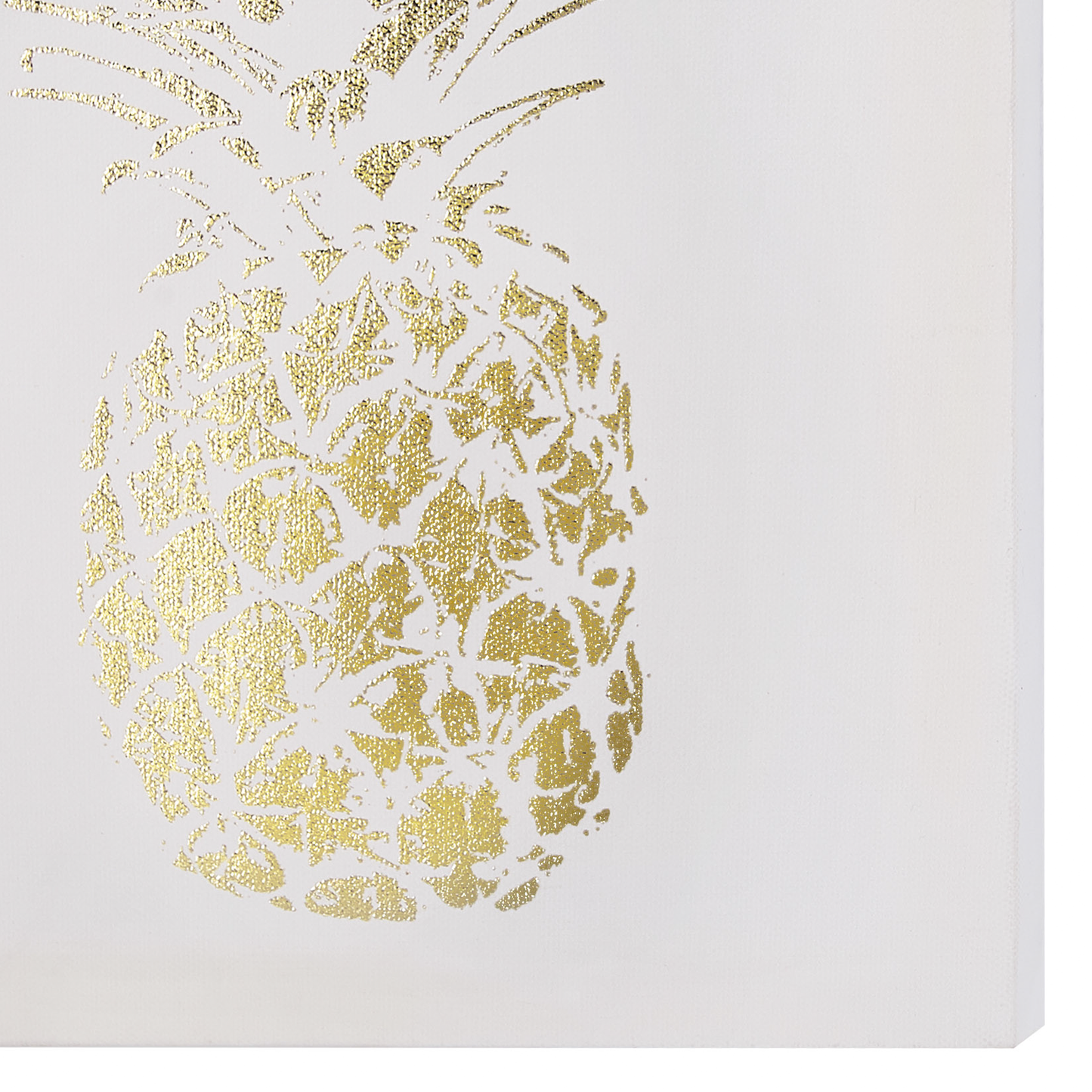 Pineapple Wall Art Set 3 Nylon Prints Gold and Pink 30 x 30
