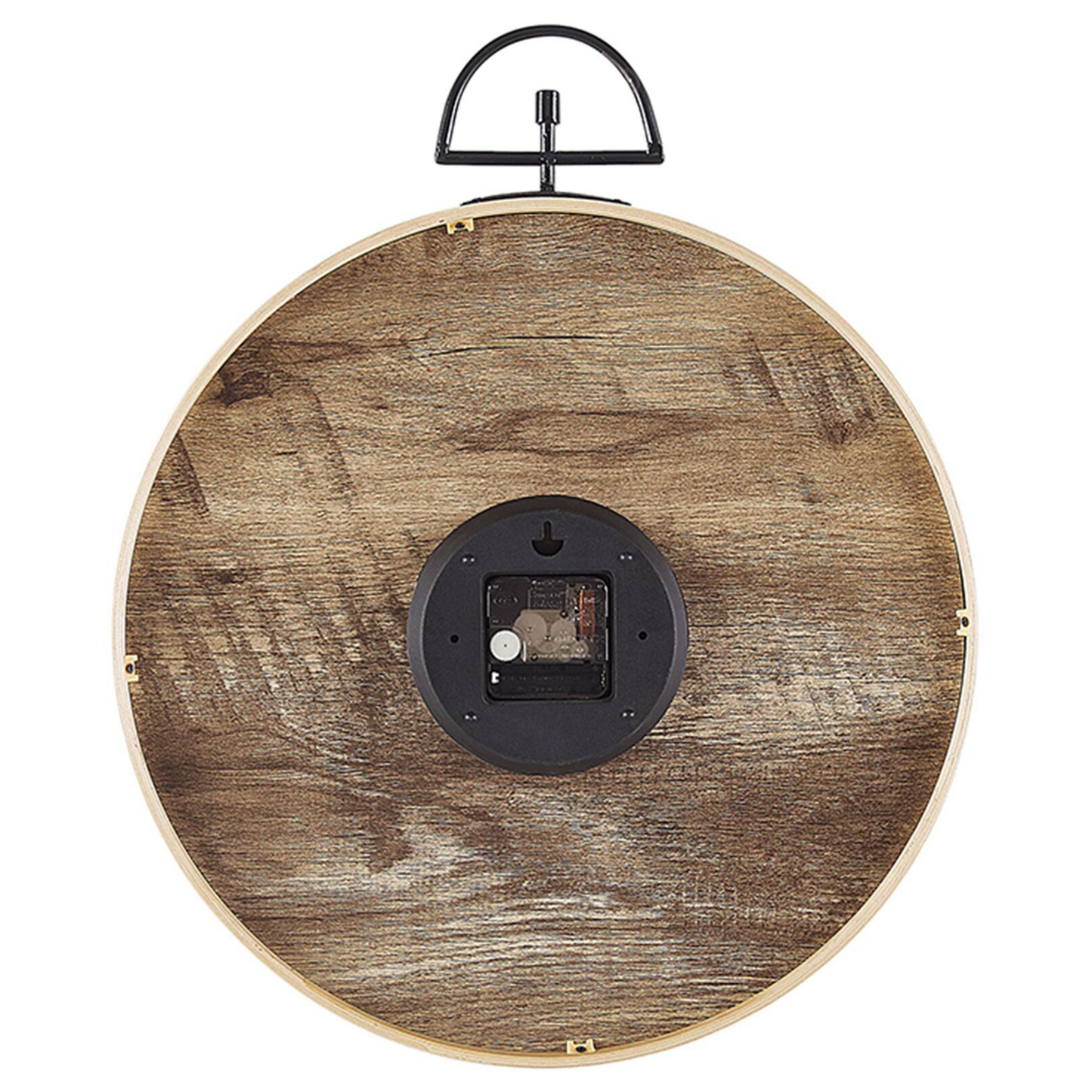 TimberLux Vintage Wood MDF Round Wall Clock 40cm Light Brown
