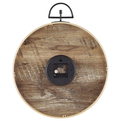 TimberLux Vintage Wood MDF Round Wall Clock 40cm Light Brown