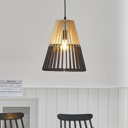 Hanging Lamp Pendant Light Natural Wood And Black Scandinavian Design
