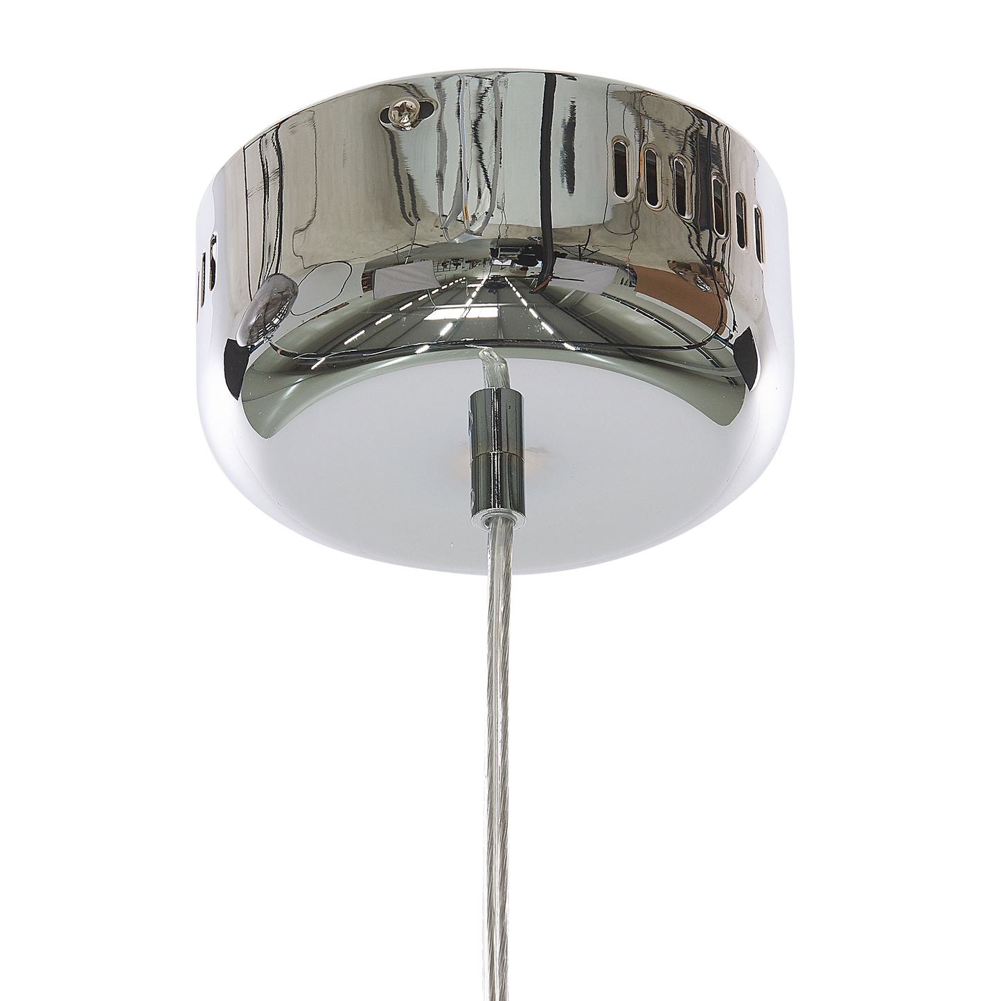 Pendant Lamp Globe Glass With Silver Elements Modern Design Home Lighting