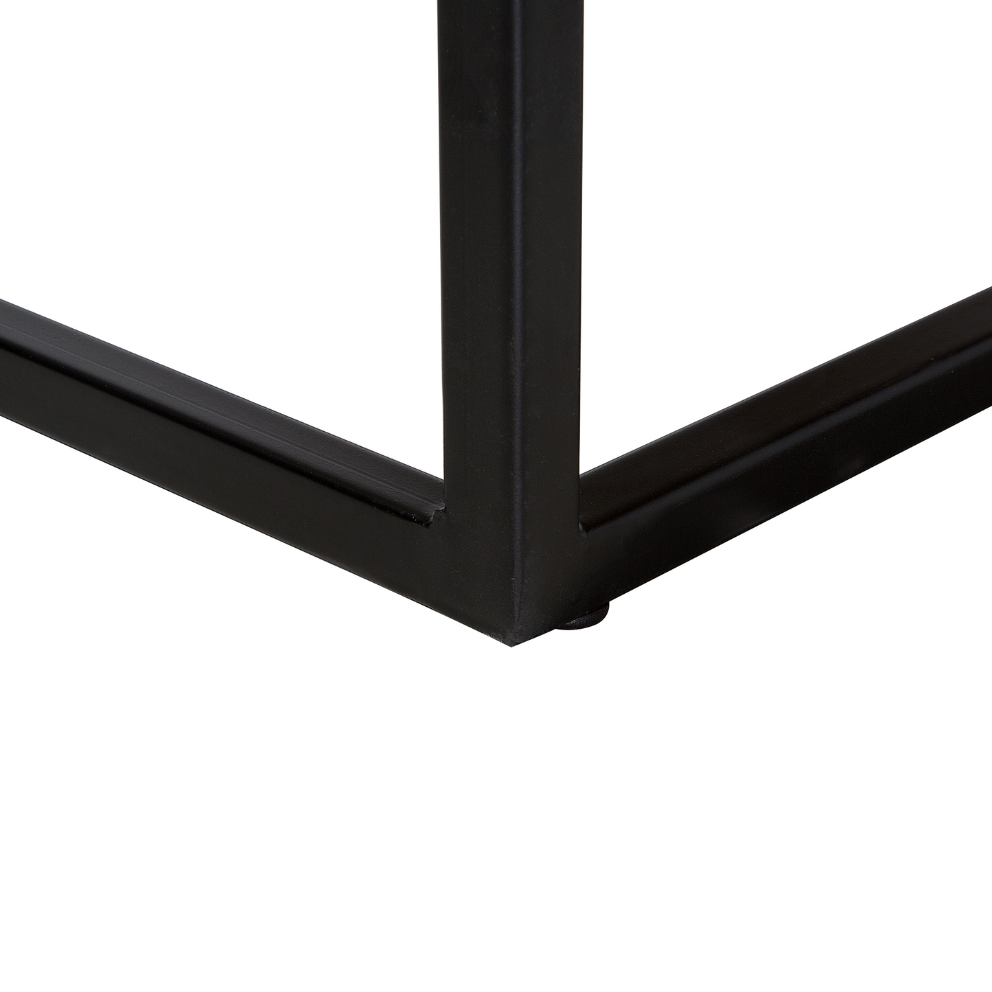 Coffee Table Black Iron Base Teak Top 100 x 60cm