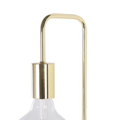Wall Lamp Gold Metal Sconce With Gloss Finish Exposed Bulb