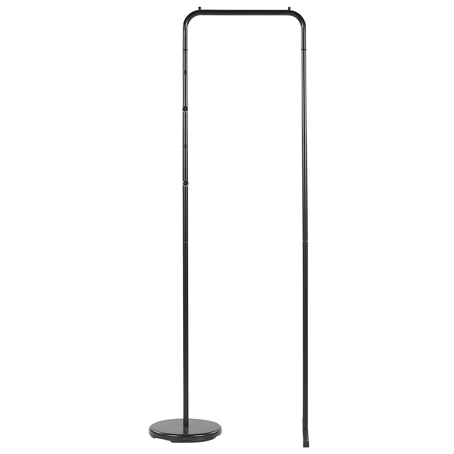 X Black Metal Clothes Rail 175 By 50cm Freestanding Rack With Four Hooks For Scarves Hats